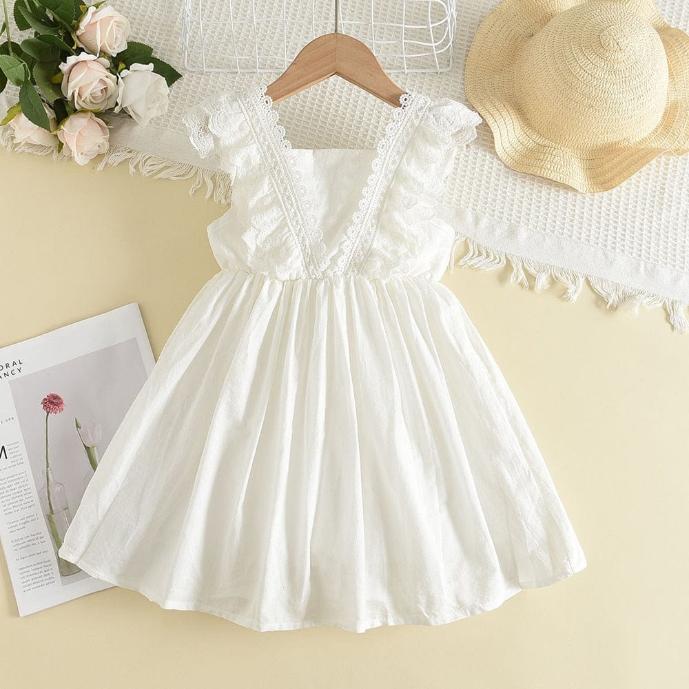 Stylish and Breathable White Summer Dress, White / 6T