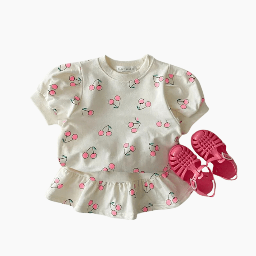 Girl's Clothing Summer Short Sleeve Two Piece Set