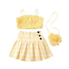 Yellow / 3T Summer Skirt Set with Shoulder Bag