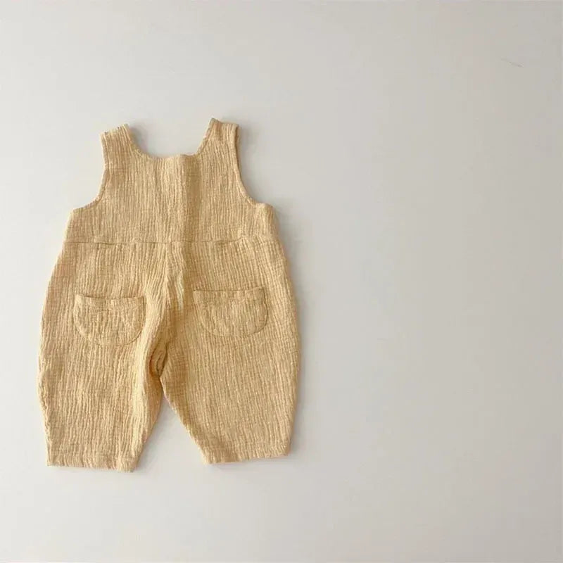 Yellow / 0-3M Summer Sleeveless Solid Color Plaid