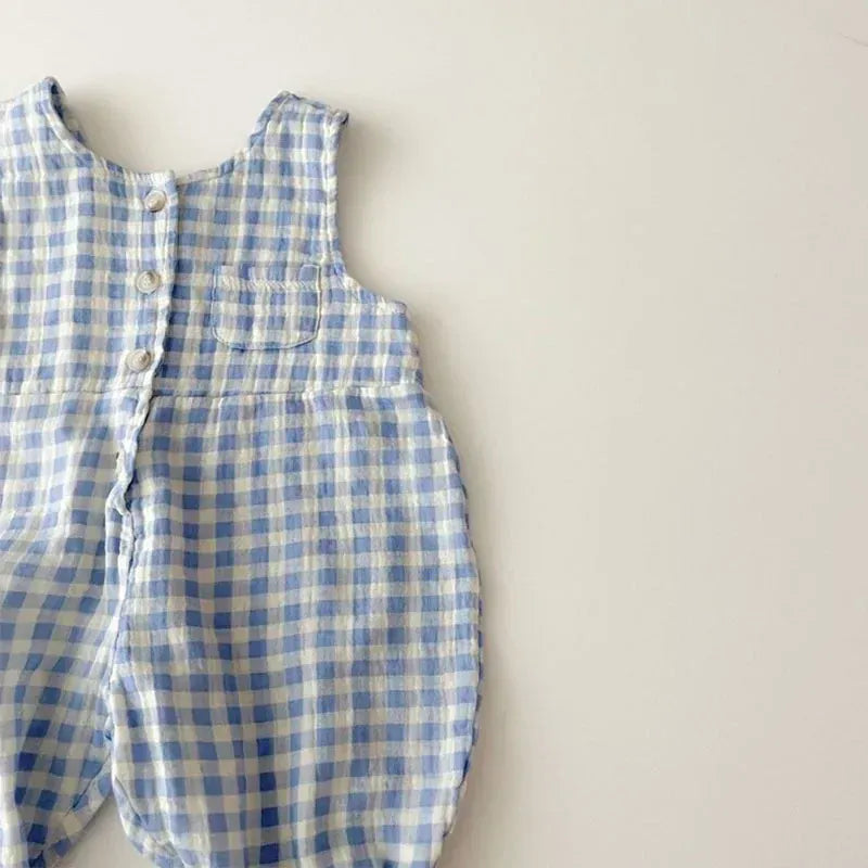 Summer Sleeveless Solid Color Plaid