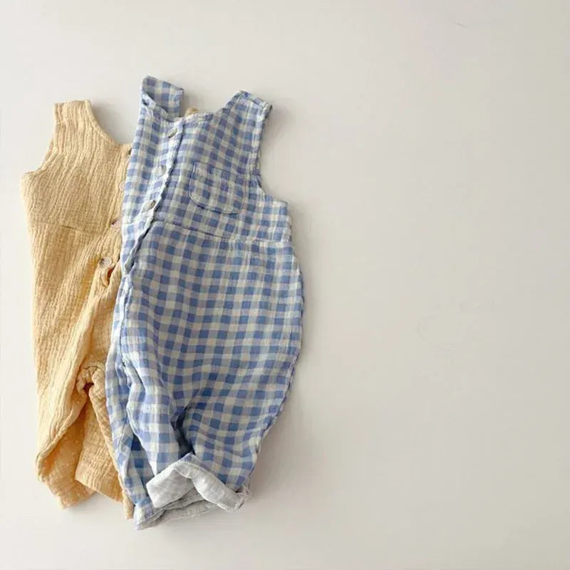 Summer Sleeveless Solid Color Plaid