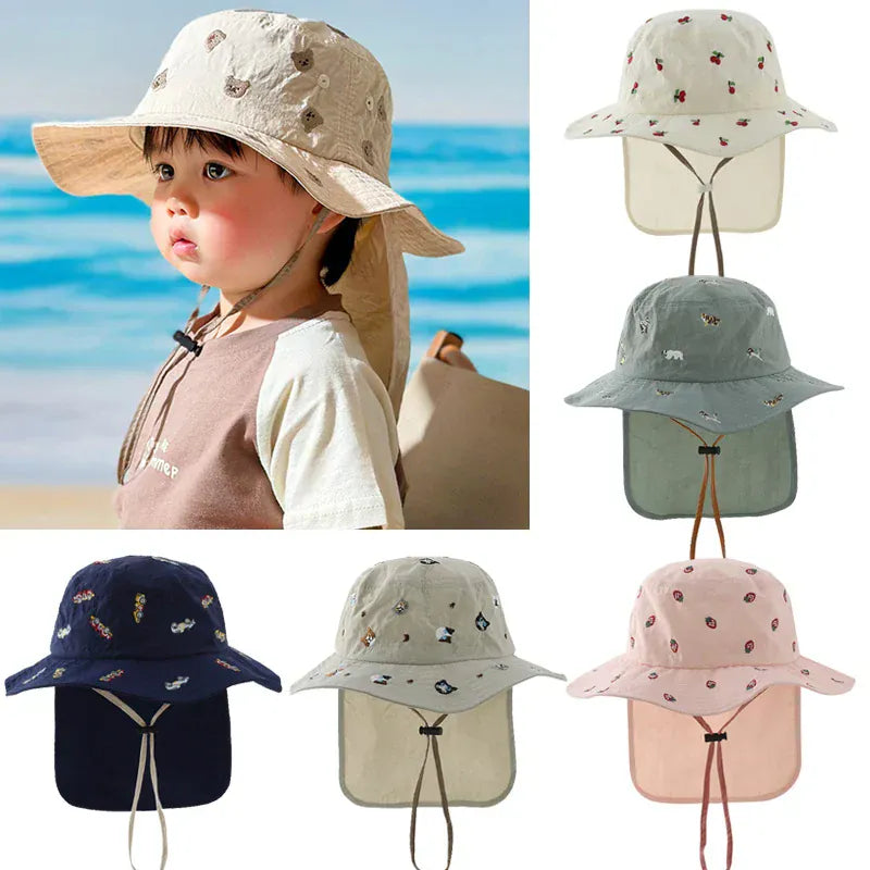 Kids' Quick-Dry Sun Hat with Neck Protection