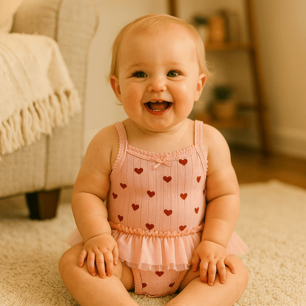 Sweet Heart Print Baby Romper