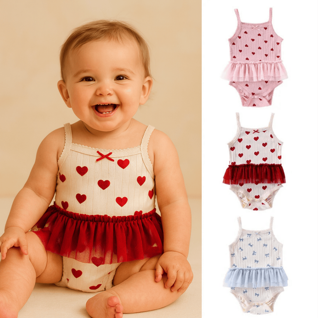 Sweet Heart Print Baby Romper