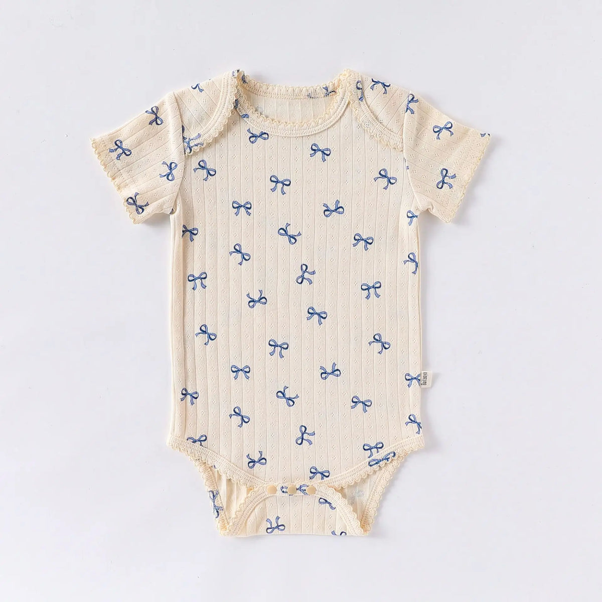 Beige – Blue Stars / 3-6M Sweet Heart Print Baby Romper