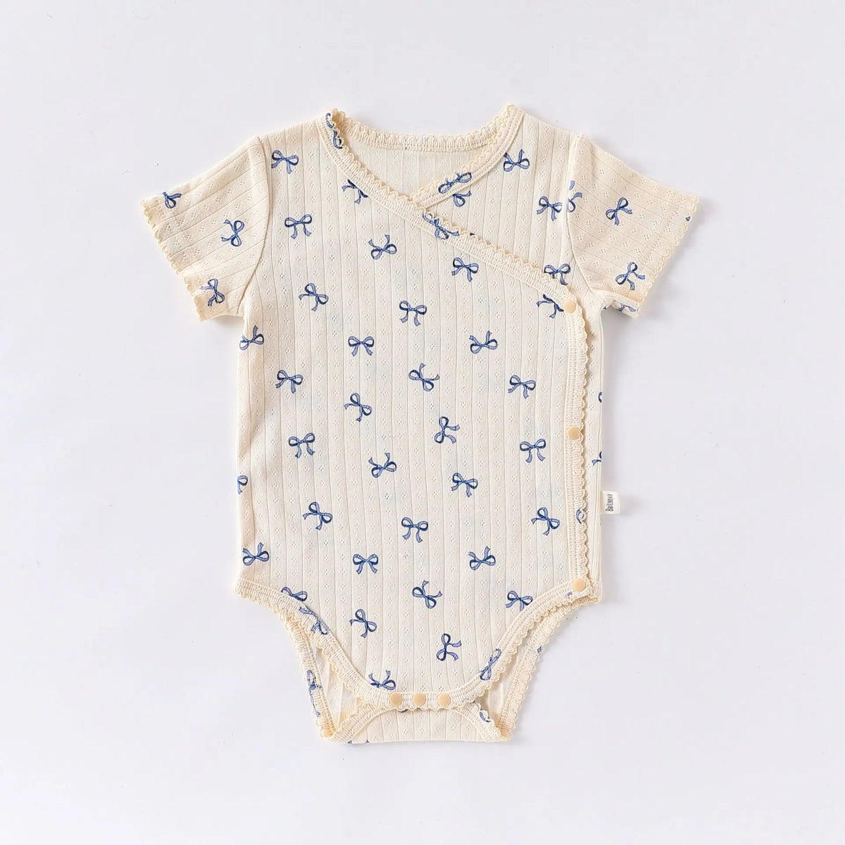 Beige – Navy Stars / 3-6M Sweet Heart Print Baby Romper