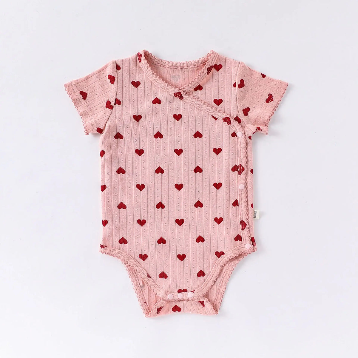 Pink – Red Hearts / 3-6M Sweet Heart Print Baby Romper