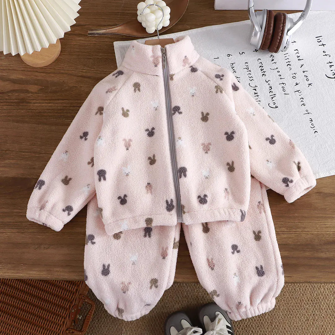 Pink Teddy / 6-12M TeddyCozy Plush Fleece Set