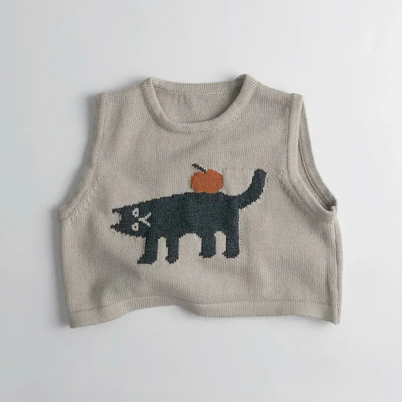 Gray / 12M The Art Class Critters Knit Sweater Vest