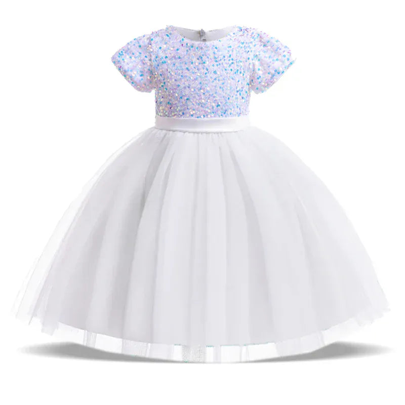 White / 3-4T The Classic Sequin & Tulle Gown