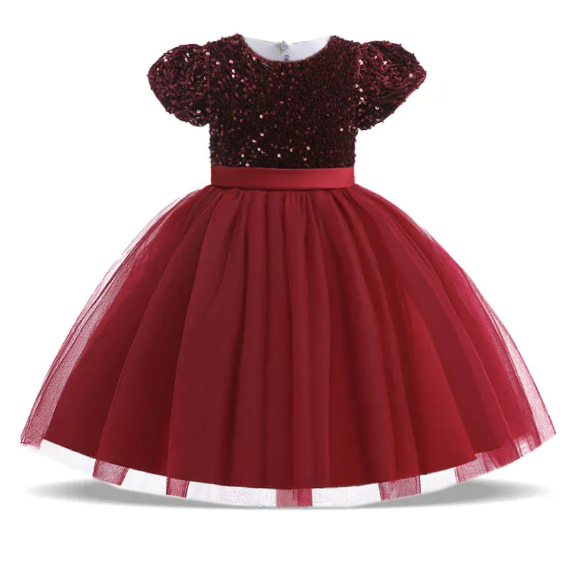 Dark Red / 3-4T The Classic Sequin &amp; Tulle Gown