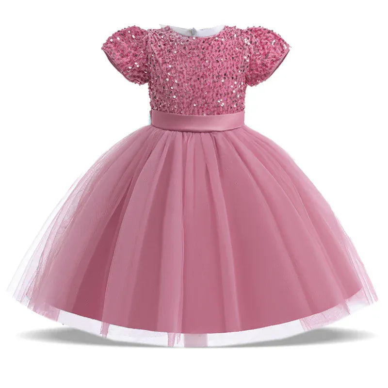 Dark Pink / 3-4T The Classic Sequin & Tulle Gown