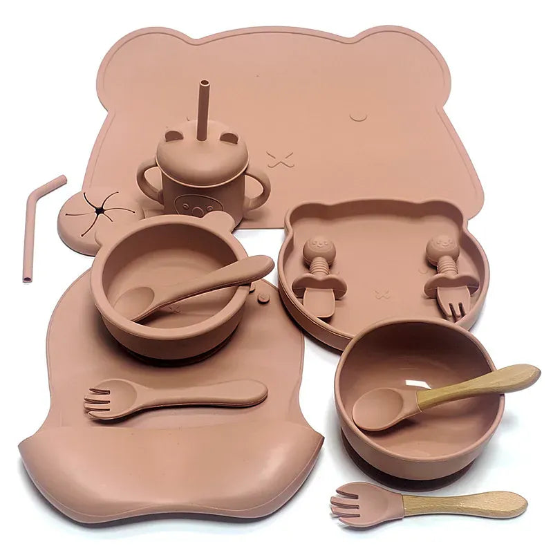 Peach The Complete Baby and Toddler Silicone Feeding Set