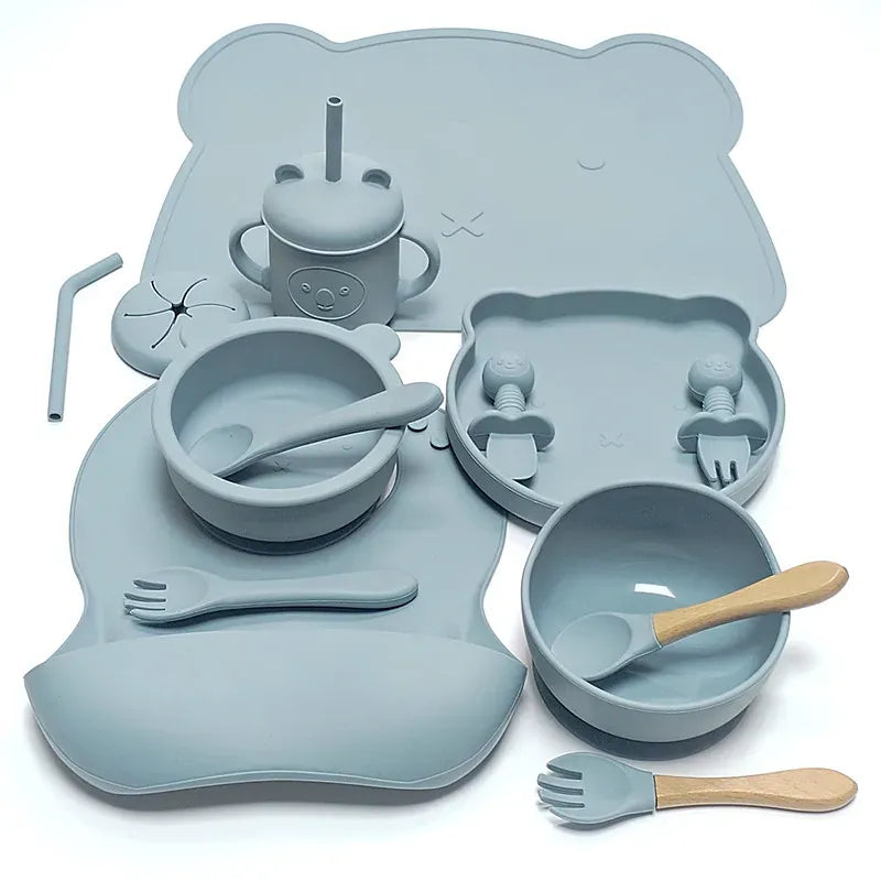 Dark Blue The Complete Baby and Toddler Silicone Feeding Set