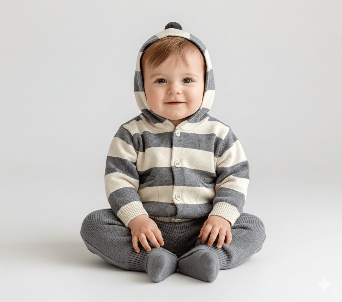The Cozy Knit Overall & Hoodie Set