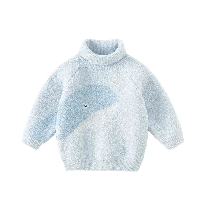 Blue Whale / 24M The Critter Cuddle Plush Turtleneck Sweater