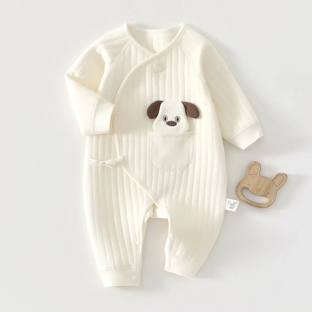 Baby &amp; Toddler Cream Puppy / Newborn The Cuddle-Up Jumpsuit