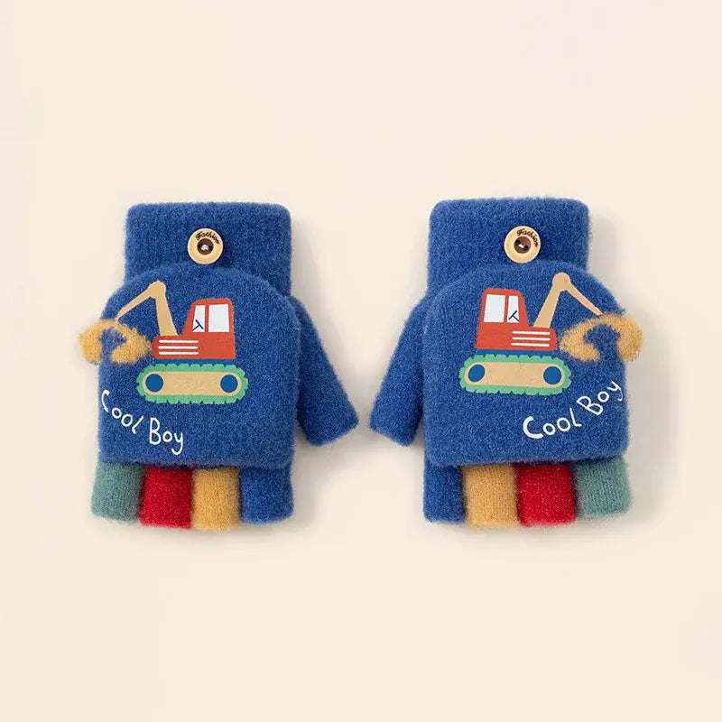 Deep Blue The Digger 2-in-1 Convertible Kids' Mittens