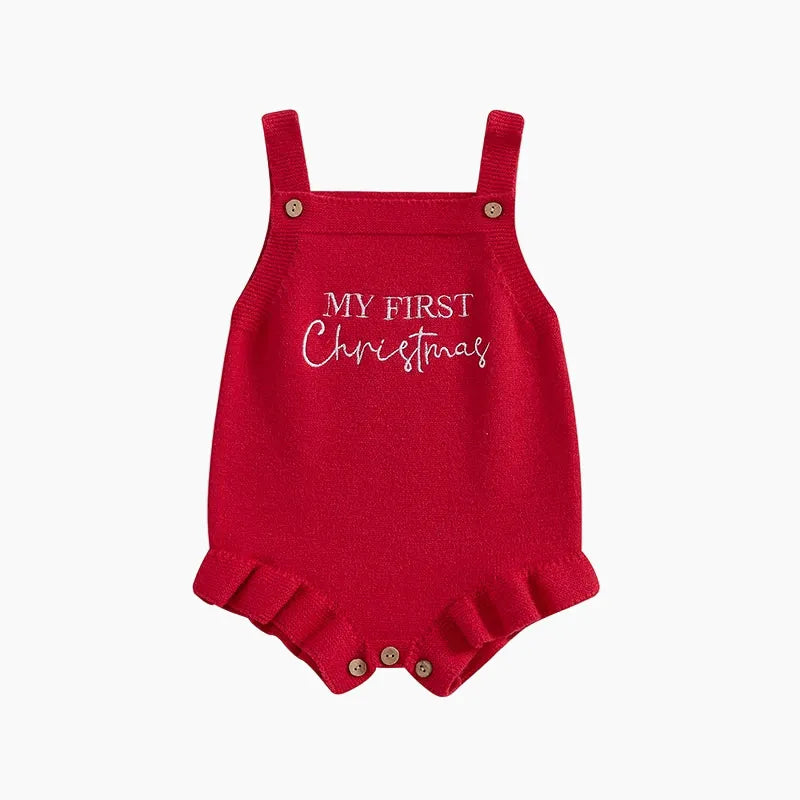 Red / 0-3M The First Noel "My First Christmas" Romper