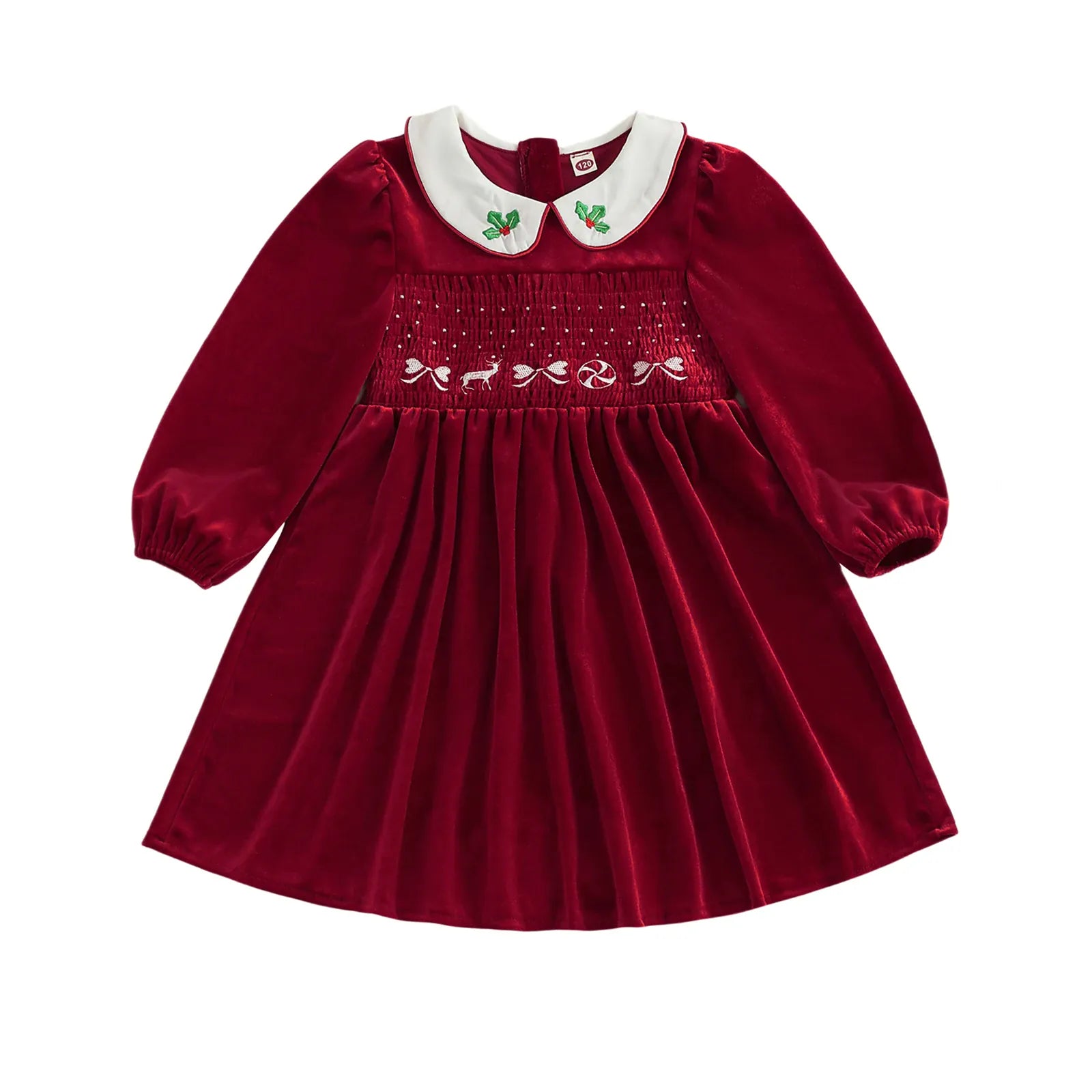 velvet smock dress R.Vivimos Women's Fall Winter Crushed Long Sleeve Crew Neck Elastic Smocked A-Line Tiered Ruffle Mini Dress (Small, ArmyGreen) at Amazon Women's Clothing store Easy to take care of PixieGirl Petite Velvet Frill Smock