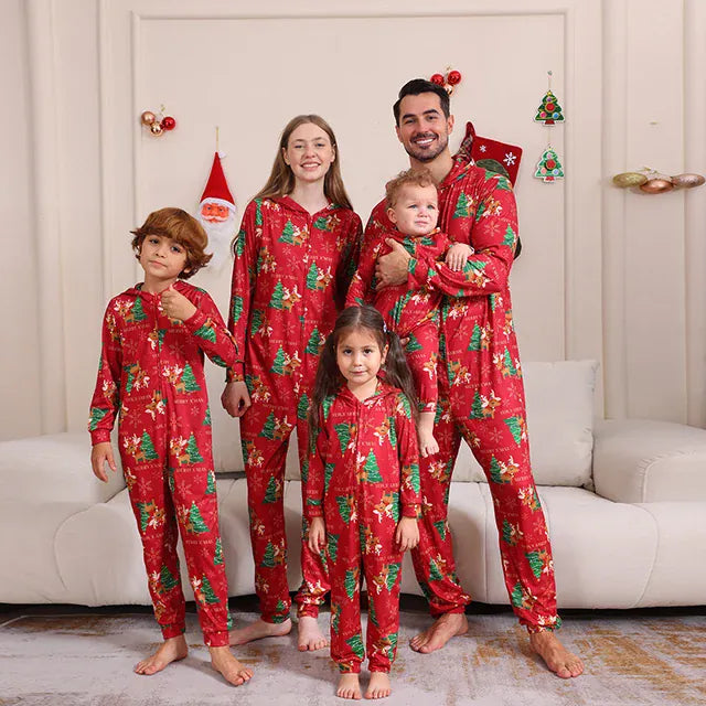 Red Christmas Tree Family Pajamas / Baby 3M-6M The Holiday Traditions Jumpsuit Collection