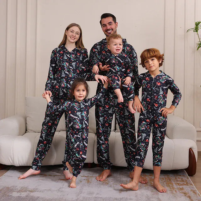Black Candy Cane Family Pajamas / Baby 3M-6M The Holiday Traditions Jumpsuit Collection