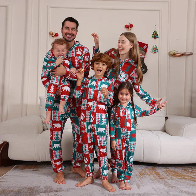 Red Reindeer & Snowman Family Pajamas / Baby 3M-6M The Holiday Traditions Jumpsuit Collection