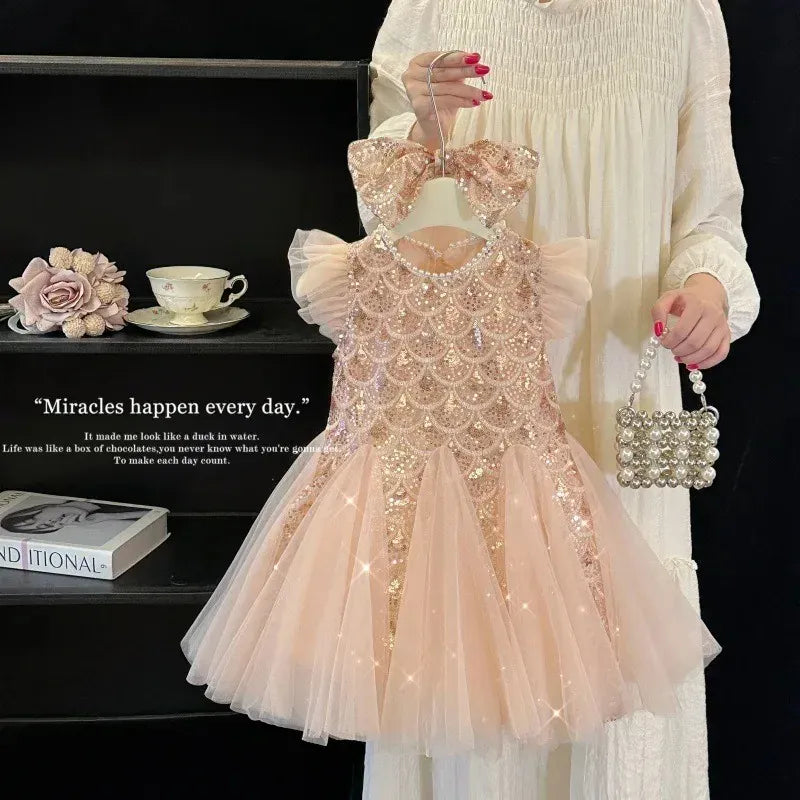 The Iridescent Gem Dress & Bow Set