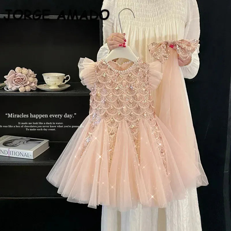 The Iridescent Gem Dress & Bow Set