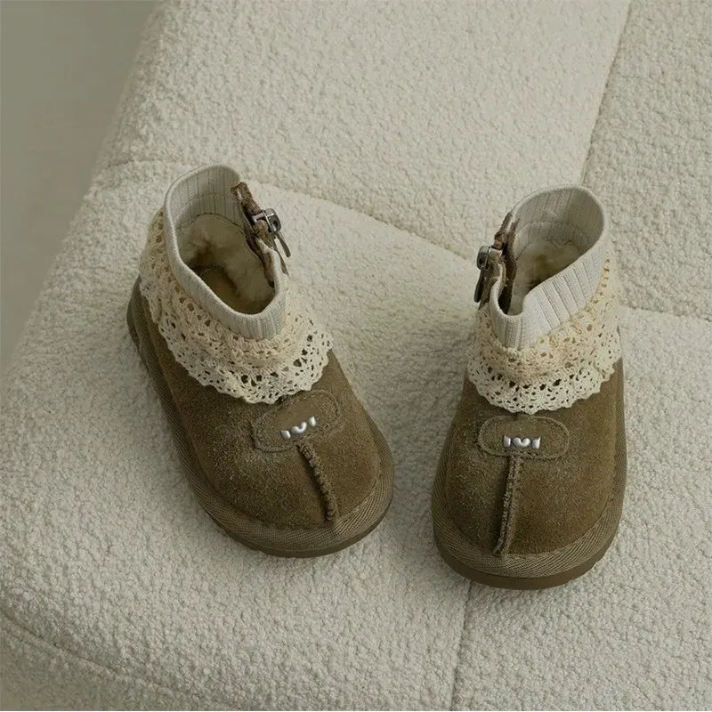 Brown / 15 The Lace Collar Boots