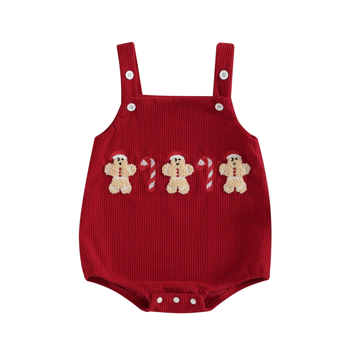 Gingerbread &amp; Candy Cane Romper / 0-3M The Little Holly Christmas Romper