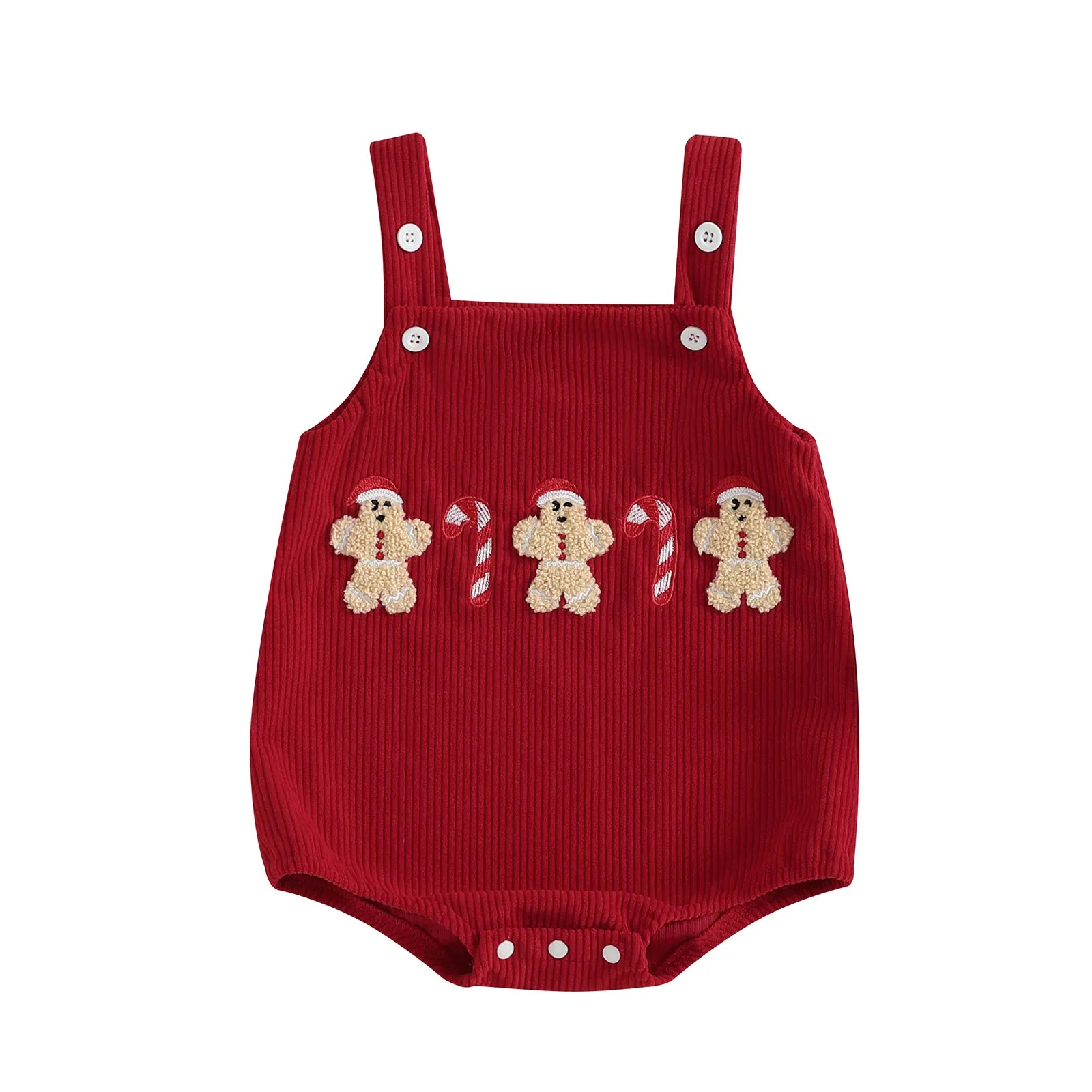 Gingerbread & Candy Cane Romper / 0-3M The Little Holly Christmas Romper