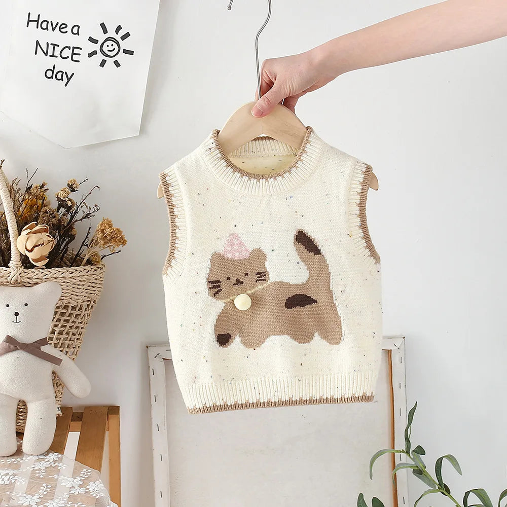 Cream Beige / 1T The Playful Pal Knit Vest
