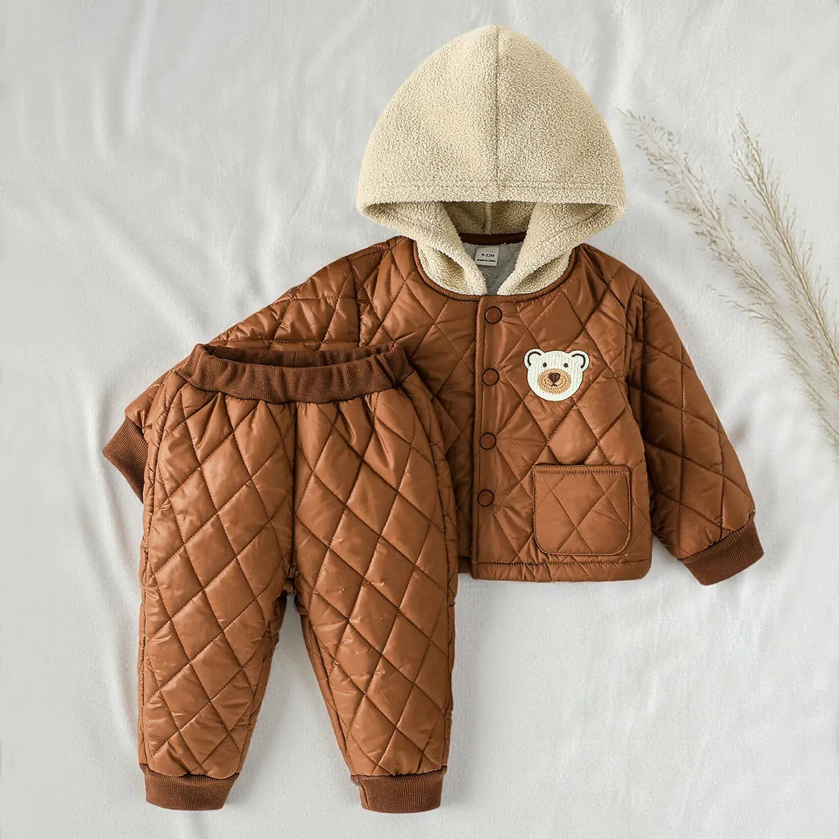 Brown / 3-6M The Teddy-Hood Quilted Suit