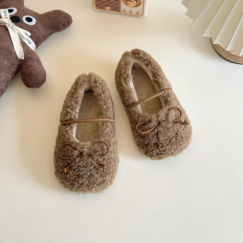 Khaki / 21 The Velvet Bow Winter Flats