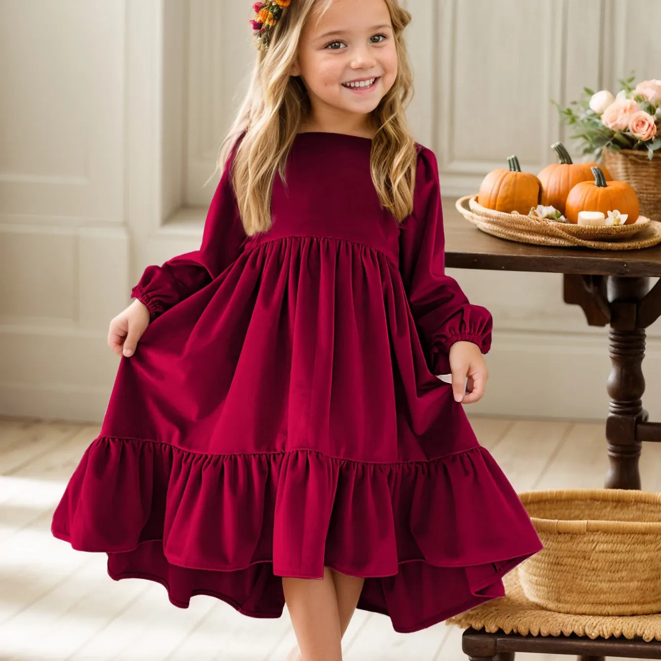 The Velvet Tiered Twirl Dress