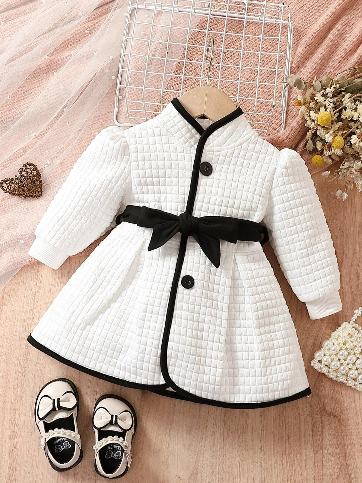 12-18M / white Thermal Belted Dres