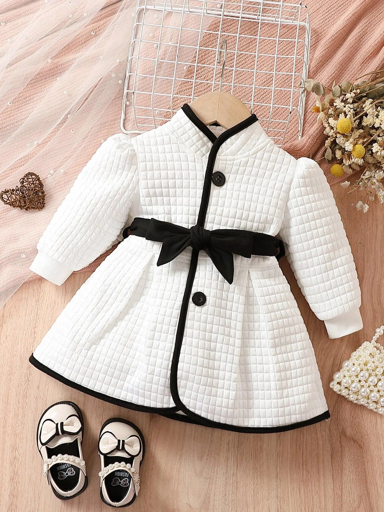 12-18M / white Thermal Belted Dres