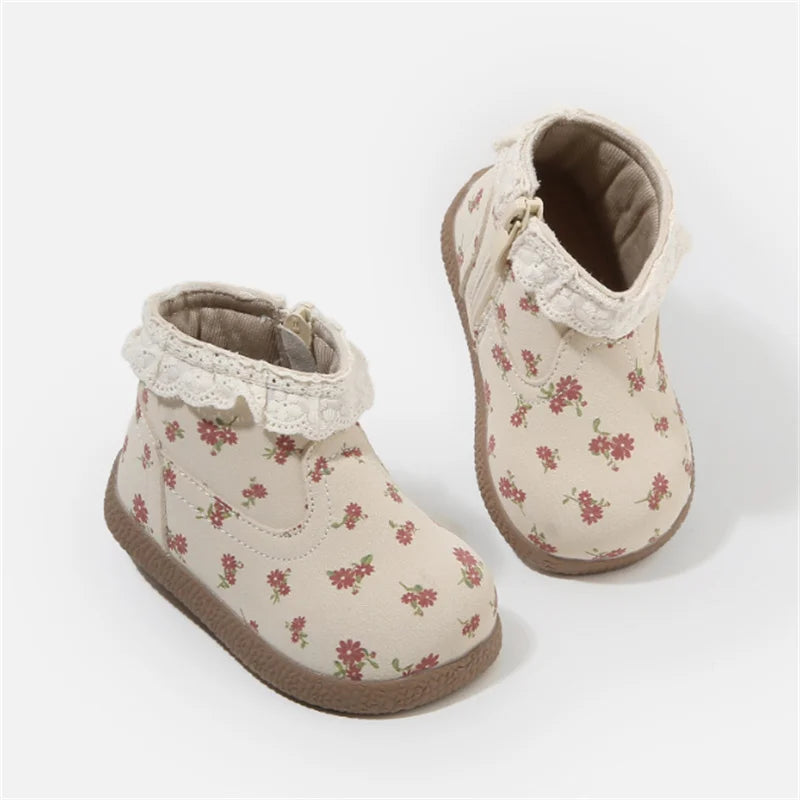 Toddler & Baby Microfiber Ankle Boots with Lace