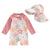 C / 0-3M Toddler Boy Long Sleeve Swimsuit with Sun Hat