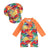 B / 0-3M Toddler Boy Long Sleeve Swimsuit with Sun Hat