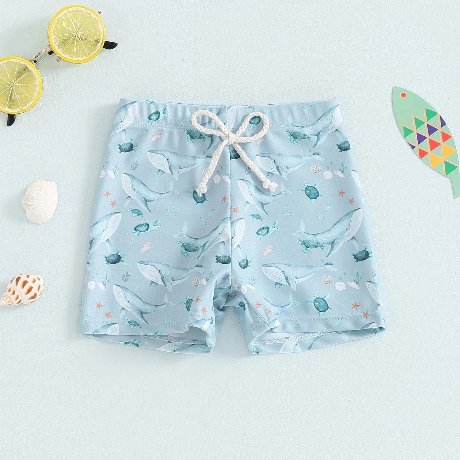 Blue / 6-12M Toddler Boys Summer Swim Trunks