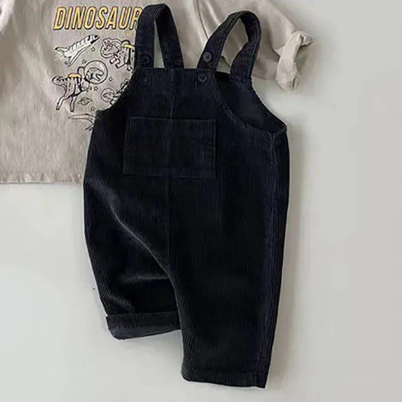 Deep Blue / 3-6M Toddler Corduroy Suspender Romper