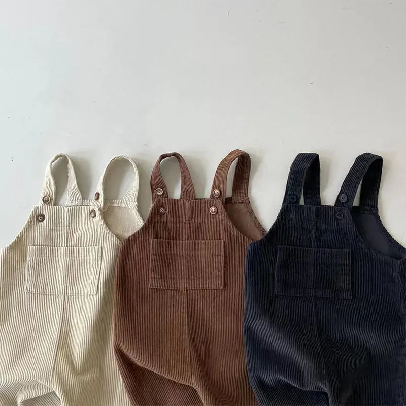 Toddler Corduroy Suspender Romper