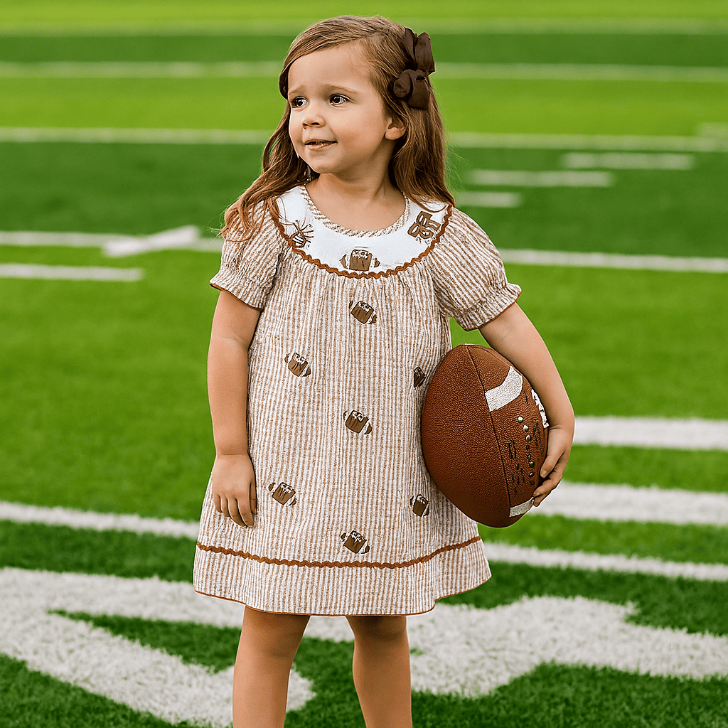 Toddler Girl Rugby Embroidered Plaid Dress
