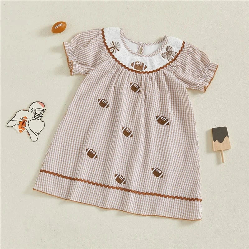 Toddler Girl Rugby Embroidered Plaid Dress