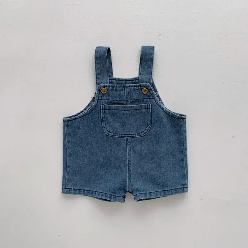 Toddler T-Shirt and Denim Short Overalls