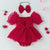 Girl's Clothing Red / 0-6M Tulle Romper Dress with Handband Set