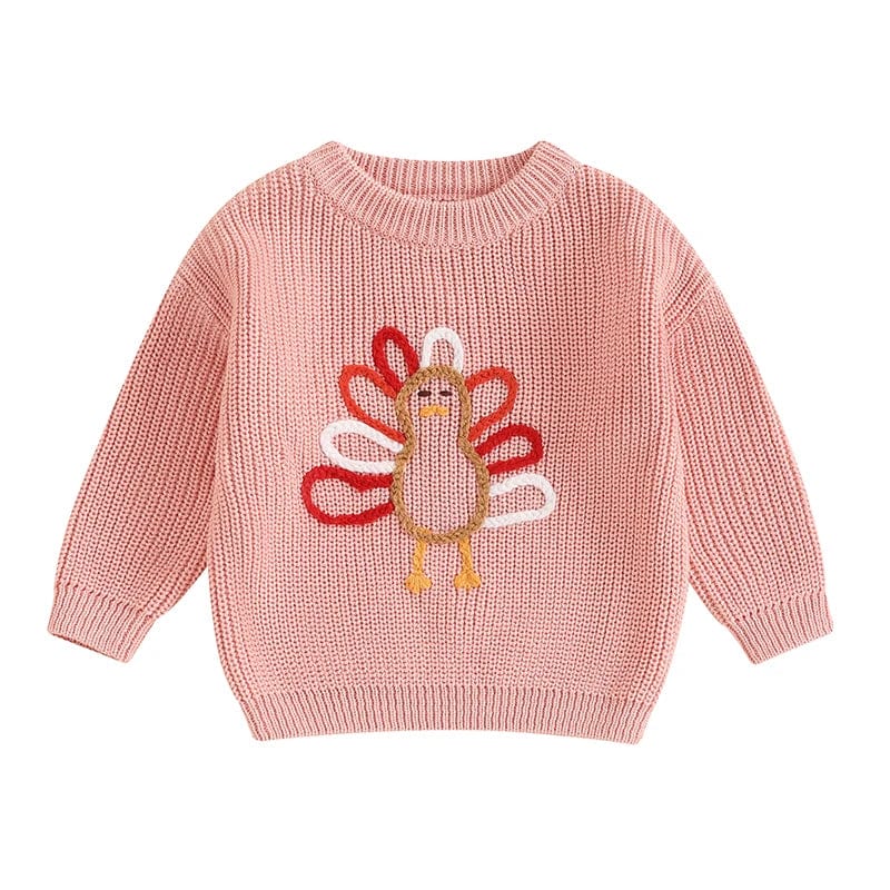 Pink / 6-12M Turkey Knitted Kids Sweater